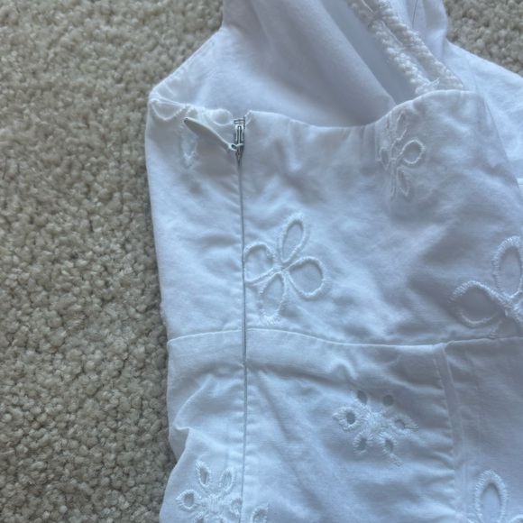 LOFT Petites White Eyelet Sundress | Size 4P | Cotton Summer Dress - Picture 5 of 11